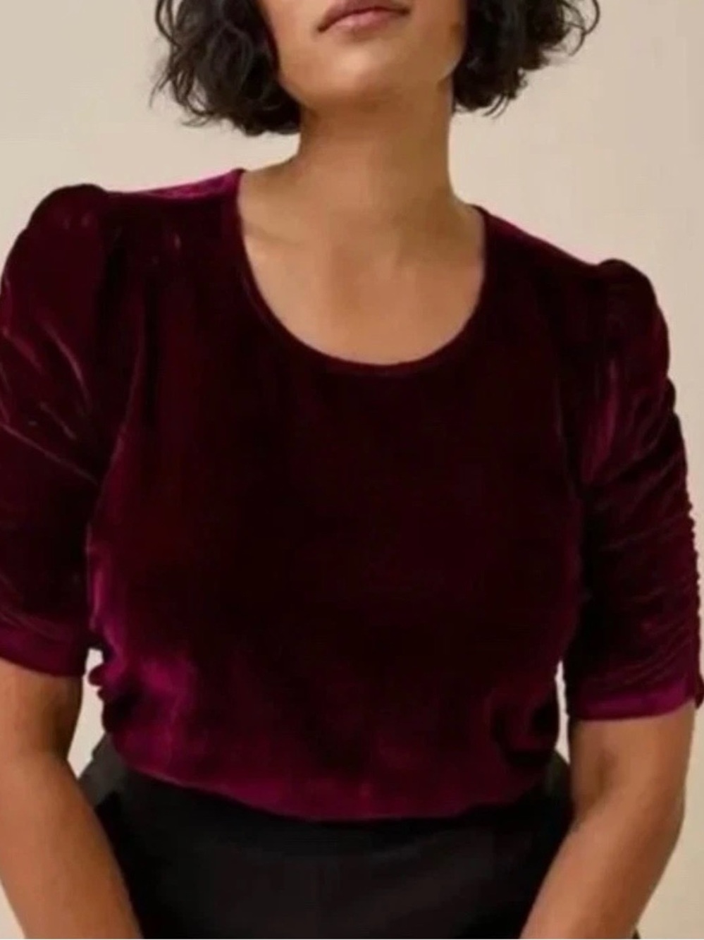 Torrid Velour Velvet Puff Sleeve Top